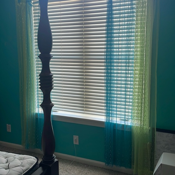 Sheer Curtains with Shiny Silver Circles - Picture 1 of 4